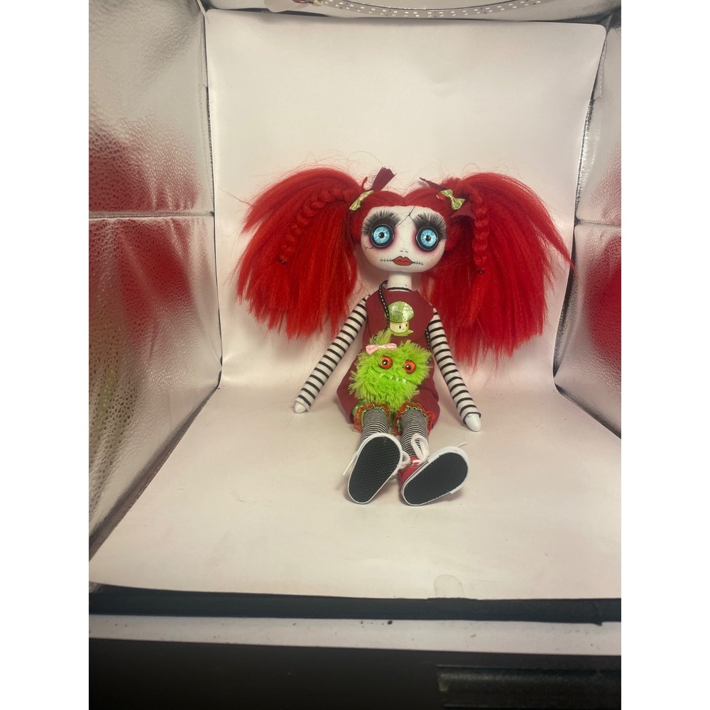 OOAK Creepy 16" Gothic Art Odd Weird Horror Spooky Artist Goth Cloth Rag Doll